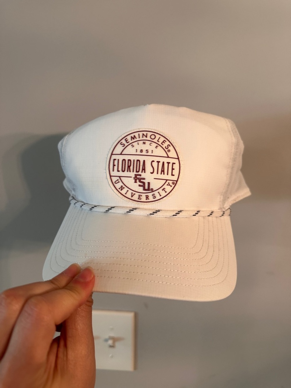 Florida State University White Seminoles Rope-Trim Cap